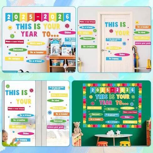 This is Your Year Bulletin Board Set Inspirational Positive Affirmation Classroom Decorations Boho Welcome Back to School Bulletin Board Cutout Poster for Nursery Chalkboard Office Wall Door Decor in Saudi Arabia