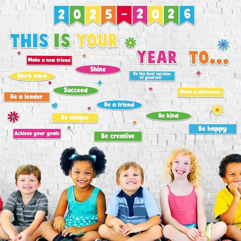 This is Your Year Bulletin Board Set Inspirational Positive Affirmation Classroom Decorations Boho Welcome Back to School Bulletin Board Cutout Poster for Nursery Chalkboard Office Wall Door Decor in Saudi Arabia