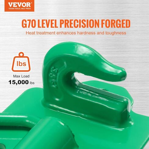 VEVOR 3/8 "سنانير الجرار مع حلقة التعادل لأسفل ، الصف 70 مزورة الصلب 2 حزمة الترباس على خطاف مع الأطباق الخلفية تعمل بشكل جيد لجرار الجرار RV UTV الشاحنة القصوى أقصى قوة كسر 15000 رطل ، الأخضر ، الأخضر in Saudi Arabia