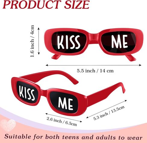 Cuffbow 12 Pairs Kiss Me Sunglasses Funny Sunglasses Party Eyeglasses for Women Men Weddings Party Accessories Gifts in Saudi Arabia