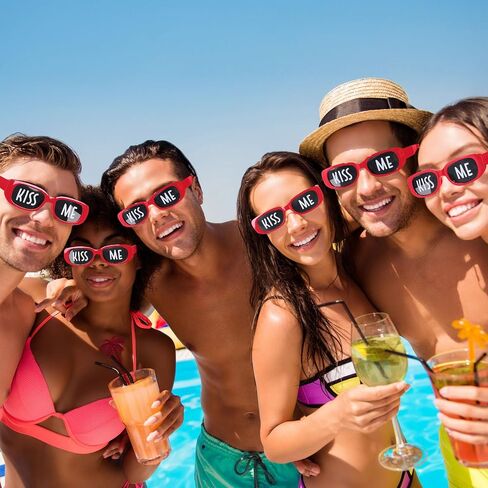 Cuffbow 12 Pairs Kiss Me Sunglasses Funny Sunglasses Party Eyeglasses for Women Men Weddings Party Accessories Gifts in Saudi Arabia