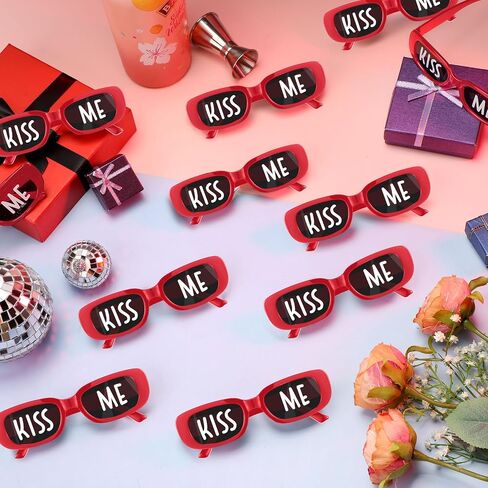 Cuffbow 12 Pairs Kiss Me Sunglasses Funny Sunglasses Party Eyeglasses for Women Men Weddings Party Accessories Gifts in Saudi Arabia
