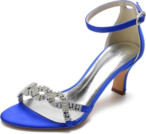 UP2step Women Fashion Party Party Rhinestone Crystal Open Open Low Healten Heeled Dress Shoes in Kuwait