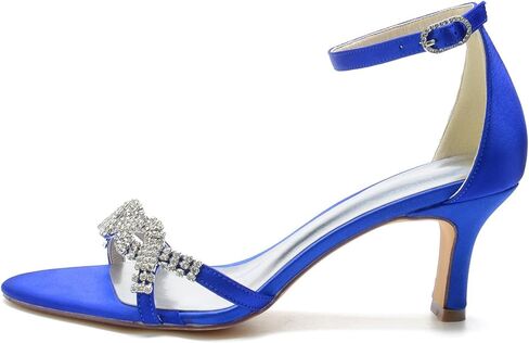 UP2step Women Fashion Party Party Rhinestone Crystal Open Open Low Healten Heeled Dress Shoes in Kuwait