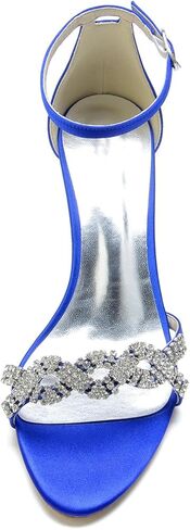 UP2step Women Fashion Party Party Rhinestone Crystal Open Open Low Healten Heeled Dress Shoes in Kuwait
