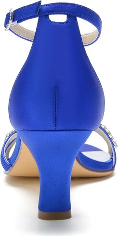 UP2step Women Fashion Party Party Rhinestone Crystal Open Open Low Healten Heeled Dress Shoes in Kuwait