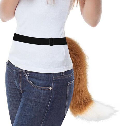 HAOAN Plush Faux Fur Therian Dog Wolf Mask Paw Gloves Fox Tail Set Halloween Cosplay Costume Accessories in Kuwait