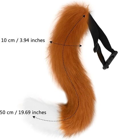 HAOAN Plush Faux Fur Therian Dog Wolf Mask Paw Gloves Fox Tail Set Halloween Cosplay Costume Accessories in Kuwait