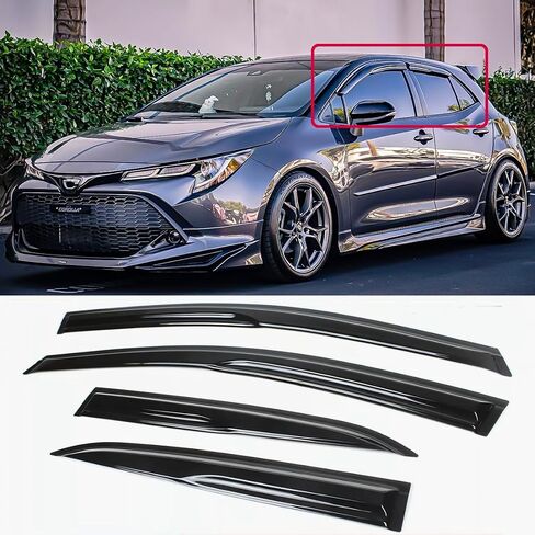 FITS 2019-2025 Toyota Corolla Hatchback JDM Mugen Style Window Visor RAIN Guard Vent Deflector in Saudi Arabia