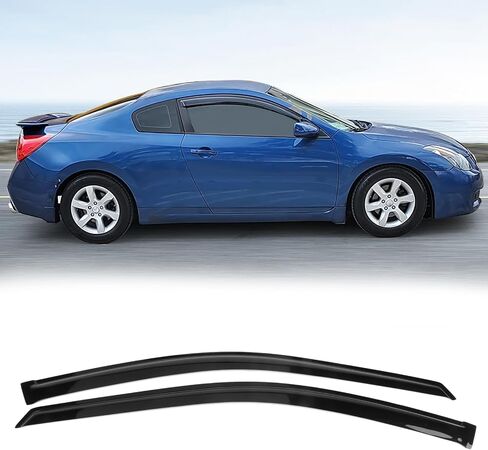 FreeMotor802® Tape-on Window Windows Diplectors Diplectors Rain Guards تنفيس ، متوافق مع 2008-2013 Nissan Altima Coupe 2-Door ، Slim Style Smoke Tinted Deainced 2 قطعة in Saudi Arabia