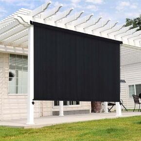 Outdoor Roller Shades, Patio Roller Up Blinds with Shade Cloth for Porch Gazebo Pergola Balconyard, Outdoor Blinds for Shading, Privacy Protection (6'Wx8'H Grey) in Saudi Arabia