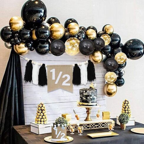 1/2 Birthday High Chair Banner, Half Birthday Crown Hat, Decorations for 6 Months Baby Party, White Photo Props in Saudi Arabia