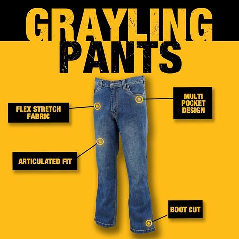 DEWALT Grayling Men's Stretch Fit, Denim, Boot Cut Work Pants in Saudi Arabia