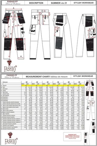 FASHIO FF Men's Cordura Work Pants Tactical Trousers with Utility Tool Pockets Heavy Duty Reinforced Carpenter Safety Pants in Saudi Arabia