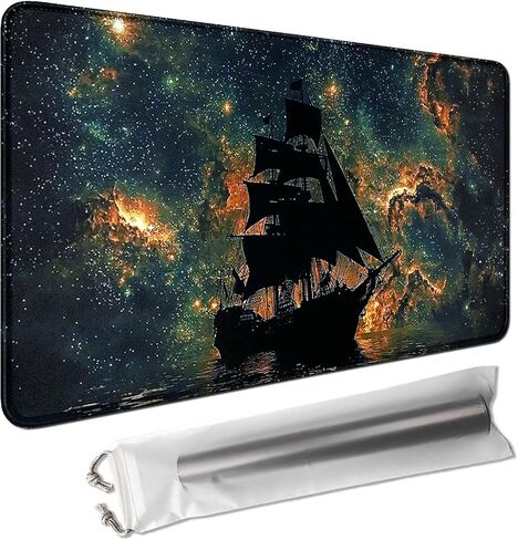 Large Mouse Pad 14x24 inch,Black Leopard Desk Pads with Storage Bag,Stitched Desk Mats Card Game Playmat with Non-Slip Base,Cheetah Animal Print Keyboard Mouse Pad for Gaming Home Office Work in Kuwait