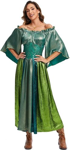 Renaissance Costume Women Medieval Chemise Princess Dress Victorian Fairy Halloween Costume in Kuwait