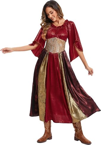 Renaissance Costume Women Medieval Chemise Princess Dress Victorian Fairy Halloween Costume in Kuwait