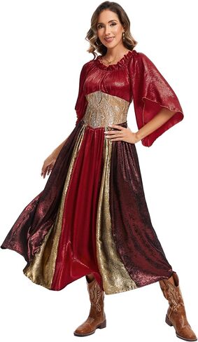 Renaissance Costume Women Medieval Chemise Princess Dress Victorian Fairy Halloween Costume in Kuwait