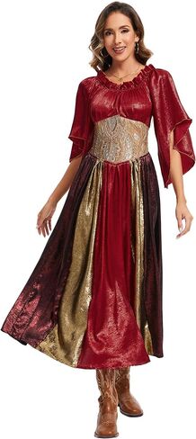 Renaissance Costume Women Medieval Chemise Princess Dress Victorian Fairy Halloween Costume in Kuwait