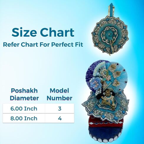 DREEMOH GOD'S TREAT Kanha Ji Designer Zardozi Dress | Krishna Ji Laddu Gopal Fancy Outfit | Kanhaiya Ji Net and Silk Poshak Set with Mukut & Accessories | Janmashtami Puja Wear (Pack of 2, 6 Inch) in Saudi Arabia