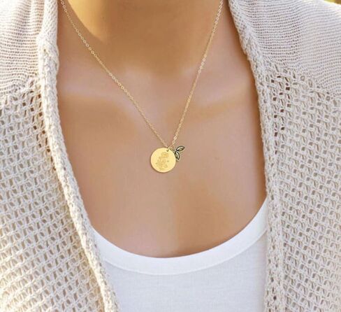 14k Gold Plated Birth Month Flower Birthstone Pendant Necklace, Floral Charm Necklace for Women Birthday Gift in Saudi Arabia