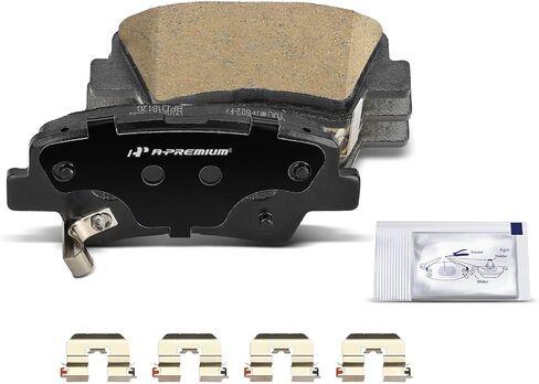 A-Premium Rear Ceramic Disc Brake Pads Set Compatible with Hyundai Elantra 2017-2020, Accent 2018-2022, Ioniq 2017-2020, Venue 2020-2022 & Kia Soul 2019-2022, Soul EV, Rio, Niro, Niro EV, Rondo, 4 Pcs in Saudi Arabia