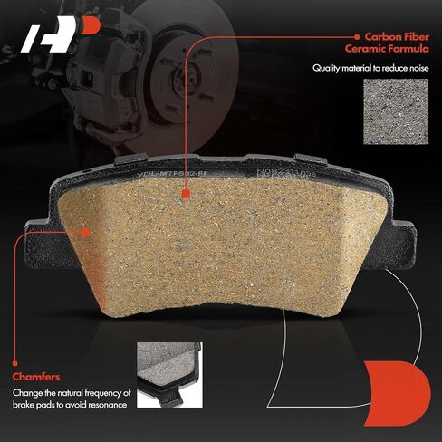 A-Premium Rear Ceramic Disc Brake Pads Set Compatible with Hyundai Elantra 2017-2020, Accent 2018-2022, Ioniq 2017-2020, Venue 2020-2022 & Kia Soul 2019-2022, Soul EV, Rio, Niro, Niro EV, Rondo, 4 Pcs in Saudi Arabia