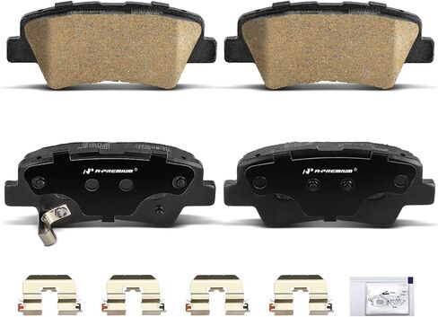A-Premium Rear Ceramic Disc Brake Pads Set Compatible with Hyundai Elantra 2017-2020, Accent 2018-2022, Ioniq 2017-2020, Venue 2020-2022 & Kia Soul 2019-2022, Soul EV, Rio, Niro, Niro EV, Rondo, 4 Pcs in Saudi Arabia