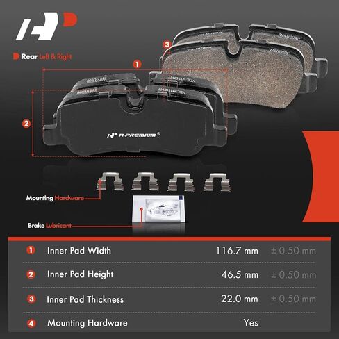 منصات فرامل القرص الخزفية الأمامية والخلفية A-Premium متوافقة مع Land Rover Range Rover Sport 2010-2013 ، LR4 2010-2016 ، 8 PCS in Saudi Arabia