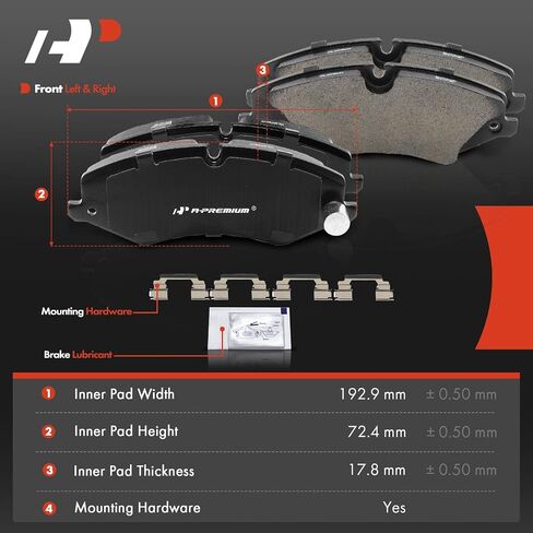 منصات فرامل القرص الخزفية الأمامية والخلفية A-Premium متوافقة مع Land Rover Range Rover Sport 2010-2013 ، LR4 2010-2016 ، 8 PCS in Saudi Arabia