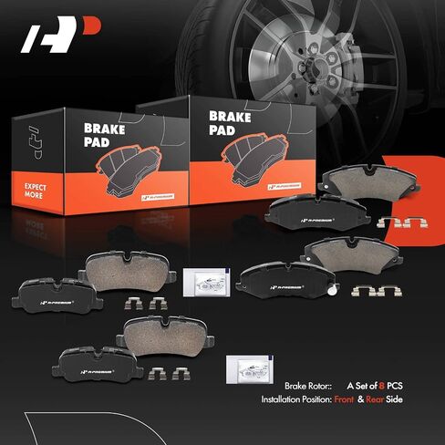 منصات فرامل القرص الخزفية الأمامية والخلفية A-Premium متوافقة مع Land Rover Range Rover Sport 2010-2013 ، LR4 2010-2016 ، 8 PCS in Saudi Arabia