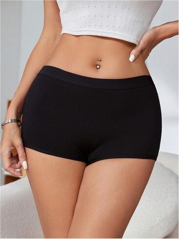 SHENHE Women's 3 Pack Boyshort Underwear Soft Stretch Mid Rise Full Coverage Boxer Brief Panties in Saudi Arabia