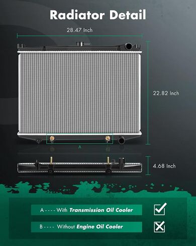 SCITOO 314 Radiator Fit 1986-1994 for Nissan for D21 2.4L 1986-1994 for Nissan for D21 3.0L 1987 for Nissan for Pathfinder 2.4L 1987-1995 for Nissan for Pathfinder 3.0L in Saudi Arabia