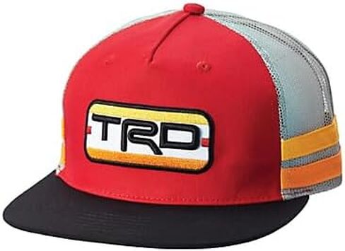 TRD Retro Stripe Snapback Cap ، Red/Black/Gray ، تصحيح شعار لوحة الترخيص in Kuwait