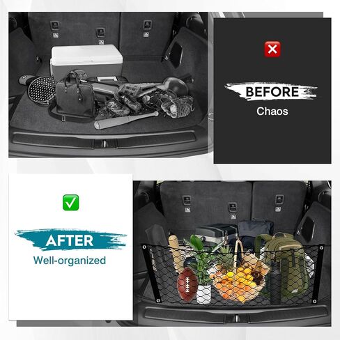 FIILINES Trunk Mesh Cargo Net for Toyota RAV4 2019-2024, Envelope Style Cargo Net for Toyota RAV4 Accessories, Premium Rear Trunk Organizers and Storage Cargo Net in Saudi Arabia