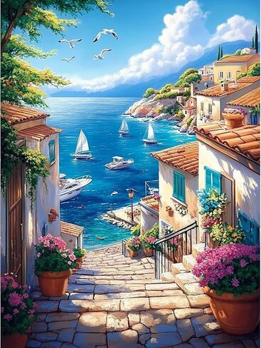 QENSPE Paint by Numbers Kit for Adults,Landscape Paint by Number on Canvas for Beginners,DIY Oil Painting Kits Art Crafts Suitable for Home Wall Decoration 16x20 Inch in Kuwait