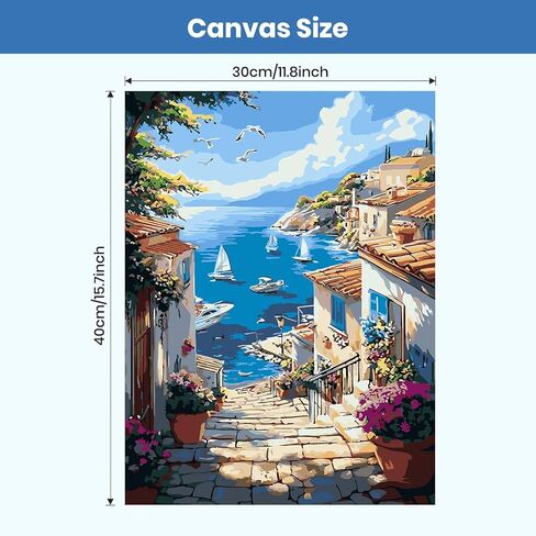 QENSPE Paint by Numbers Kit for Adults,Landscape Paint by Number on Canvas for Beginners,DIY Oil Painting Kits Art Crafts Suitable for Home Wall Decoration 16x20 Inch in Kuwait