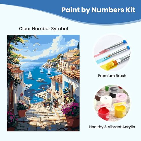 QENSPE Paint by Numbers Kit for Adults,Landscape Paint by Number on Canvas for Beginners,DIY Oil Painting Kits Art Crafts Suitable for Home Wall Decoration 16x20 Inch in Kuwait