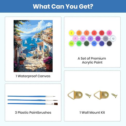 QENSPE Paint by Numbers Kit for Adults,Landscape Paint by Number on Canvas for Beginners,DIY Oil Painting Kits Art Crafts Suitable for Home Wall Decoration 16x20 Inch in Kuwait