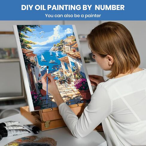 QENSPE Paint by Numbers Kit for Adults,Landscape Paint by Number on Canvas for Beginners,DIY Oil Painting Kits Art Crafts Suitable for Home Wall Decoration 16x20 Inch in Kuwait