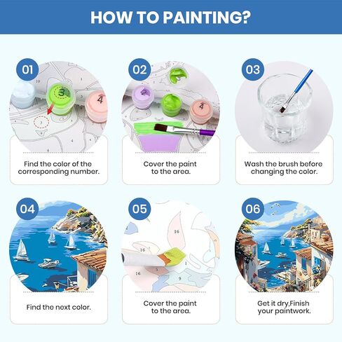 QENSPE Paint by Numbers Kit for Adults,Landscape Paint by Number on Canvas for Beginners,DIY Oil Painting Kits Art Crafts Suitable for Home Wall Decoration 16x20 Inch in Kuwait
