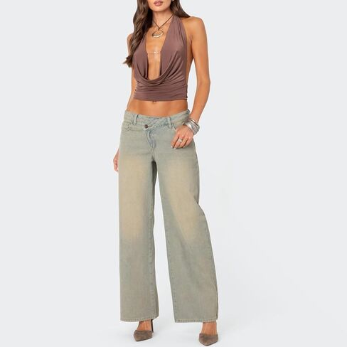 y2k halter top للنساء بلا أكمام قرنين عنق الخروج من قمم الخزان ارتباط أعلى محصول الصيف عاريات in Kuwait