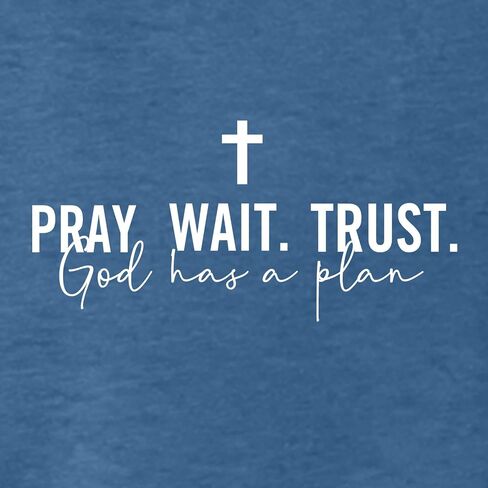 BLACKMYTH Women's Graphic Pray Wait Trust Cross Graphic Tank Tops in Saudi Arabia