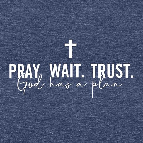 BLACKMYTH Women's Graphic Pray Wait Trust Cross Graphic Tank Tops in Saudi Arabia