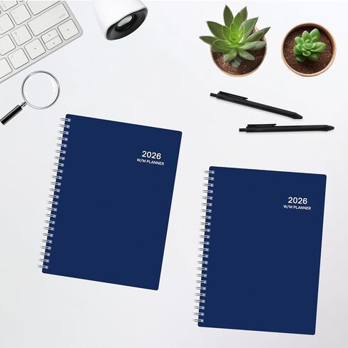 2026 Planner ، Weekly Monthly Planner 2026 ، يناير 2026 - ديسمبر 2026 ، 6.2 "× 8.42" ، غطاء مرن ، 12 علامات تبويب شهرية ، ورق سميك ، سلك دوامة ، جيب داخلي ، أسود in Kuwait