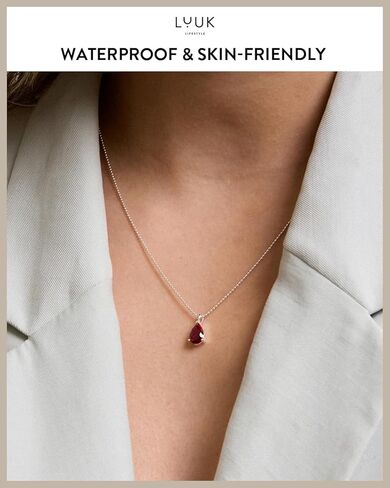 Luuk نمط الحياة حساسة قلادة الفضة الاسترليني مع قلادة بلورية سوليتير الأساسية ، حجر الزركونيا ، فكرة هدية للنساء ، قلادة المولد in Kuwait