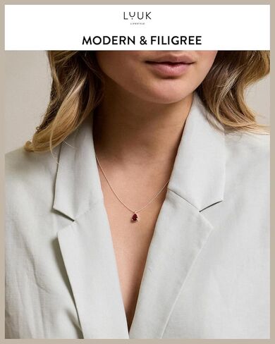 Luuk نمط الحياة حساسة قلادة الفضة الاسترليني مع قلادة بلورية سوليتير الأساسية ، حجر الزركونيا ، فكرة هدية للنساء ، قلادة المولد in Kuwait