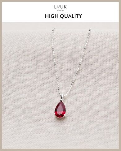 Luuk نمط الحياة حساسة قلادة الفضة الاسترليني مع قلادة بلورية سوليتير الأساسية ، حجر الزركونيا ، فكرة هدية للنساء ، قلادة المولد in Kuwait