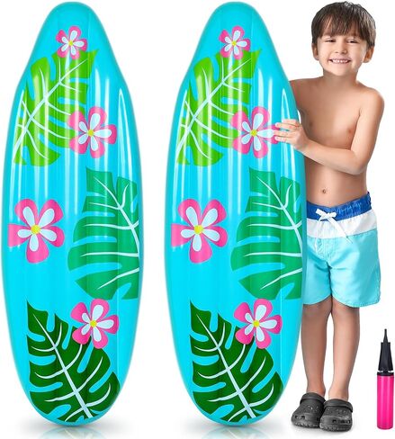 60 Inch Luau Inflatable Surfboard for Beach Inflatable Surf Board Luau Decoration Tropical Inflatable Pool Surfboard Float for Surf Hawaiian Theme Summer Sea Party in Saudi Arabia
