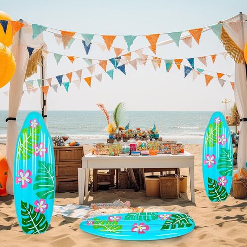 60 Inch Luau Inflatable Surfboard for Beach Inflatable Surf Board Luau Decoration Tropical Inflatable Pool Surfboard Float for Surf Hawaiian Theme Summer Sea Party in Saudi Arabia
